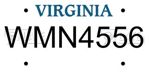 WMN4556 Virginia License Plate