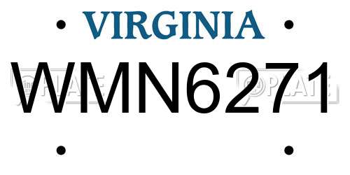 WMN6271 Virginia License Plate