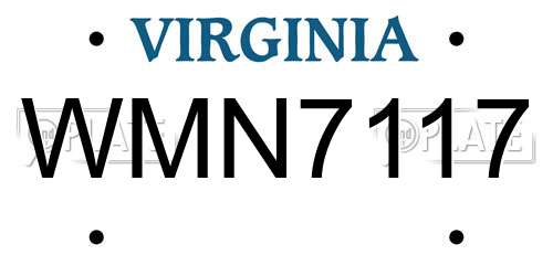 WMN7117 Virginia License Plate
