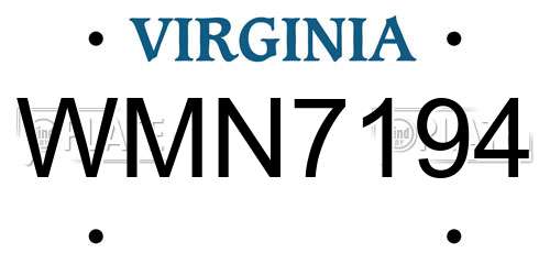 WMN7194 Virginia License Plate