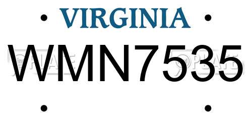 WMN7535 Virginia License Plate