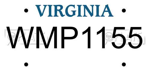 WMP1155 Virginia License Plate
