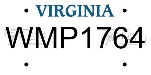 WMP1764 Virginia License Plate