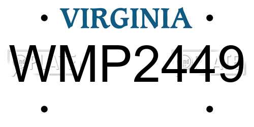 WMP2449 Virginia License Plate