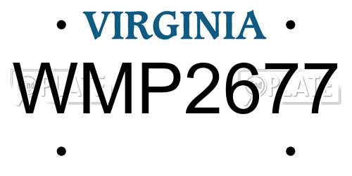 WMP2677 Virginia License Plate
