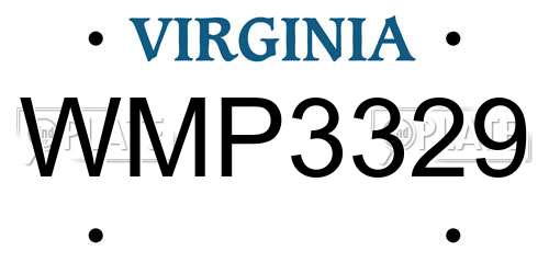 WMP3329 Virginia License Plate