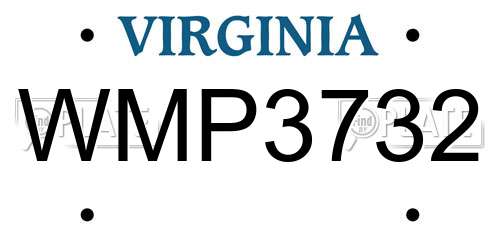 WMP3732 Virginia License Plate