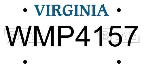 WMP4157 Virginia License Plate