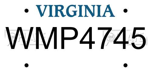 WMP4745 Virginia License Plate