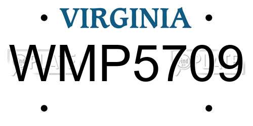 WMP5709 Virginia License Plate