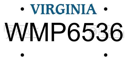 WMP6536 Virginia License Plate