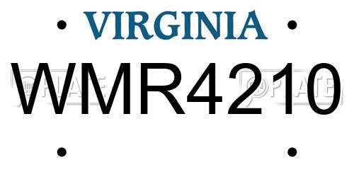 WMR4210 Virginia License Plate