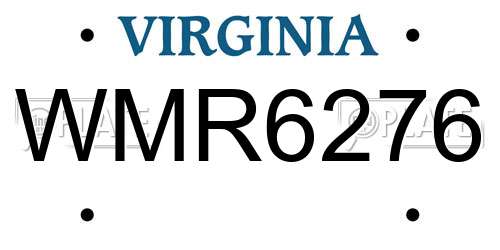 WMR6276 Virginia License Plate