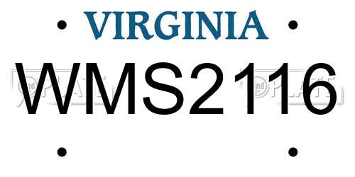 WMS2116 Virginia License Plate