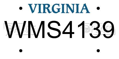 WMS4139 Virginia License Plate