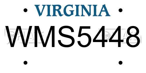 WMS5448 Virginia License Plate
