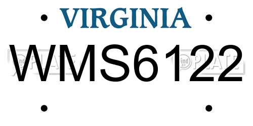 WMS6122 Virginia License Plate