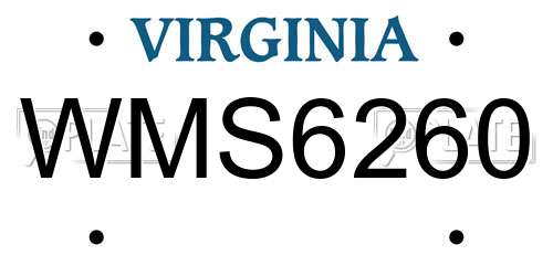 WMS6260 Virginia License Plate