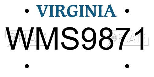 WMS9871 Virginia License Plate