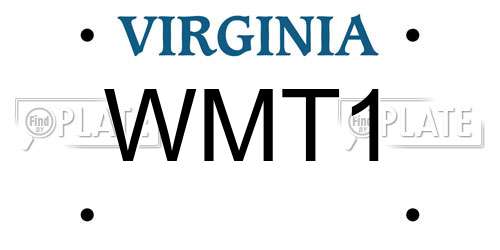WMT1 Virginia License Plate