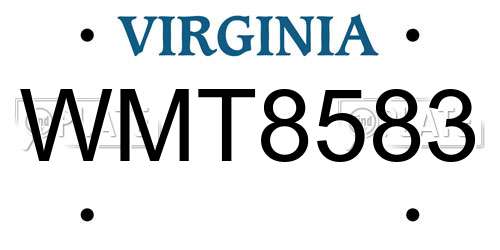 WMT8583 Virginia License Plate