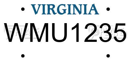 WMU1235 Virginia License Plate