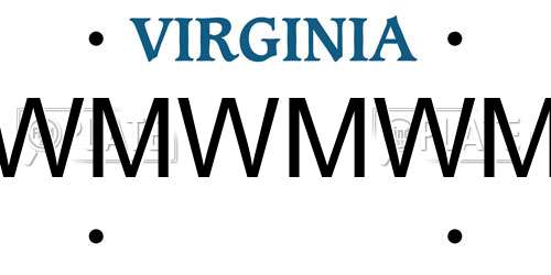 WMWMWM Virginia License Plate
