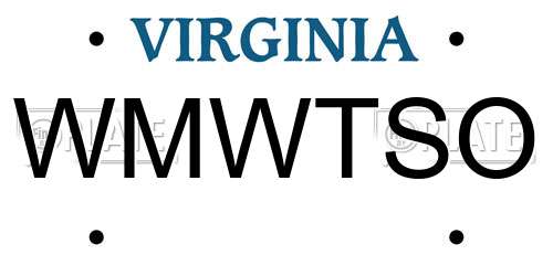 WMWTSO Virginia License Plate