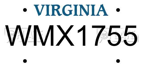 WMX1755 Virginia License Plate