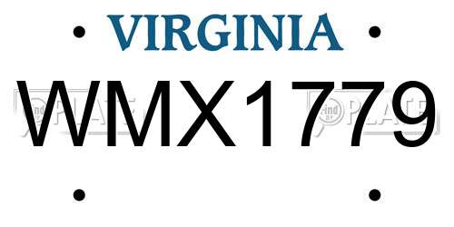 WMX1779 Virginia License Plate