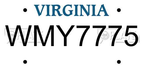 WMY7775 Virginia License Plate