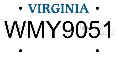 WMY9051 Virginia License Plate