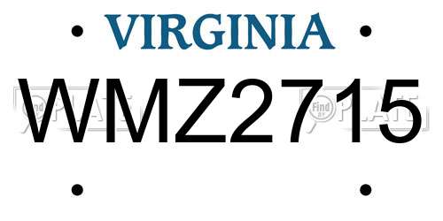 WMZ2715 Virginia License Plate