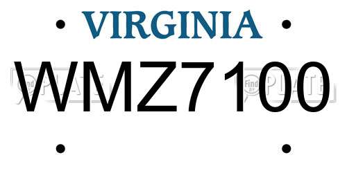WMZ7100 Virginia License Plate