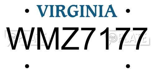 WMZ7177 Virginia License Plate