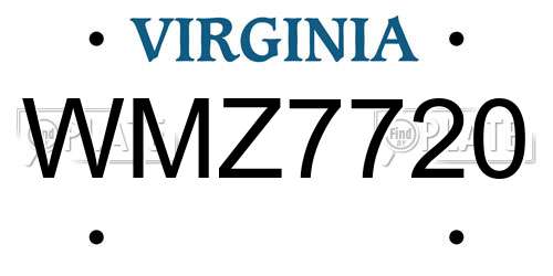 WMZ7720 Virginia License Plate
