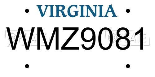 WMZ9081 Virginia License Plate