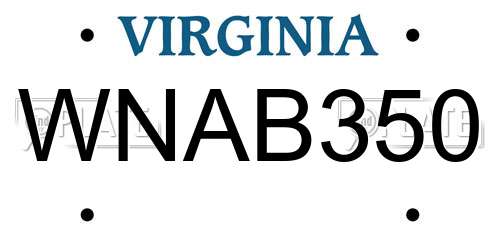 WNAB350 Virginia License Plate