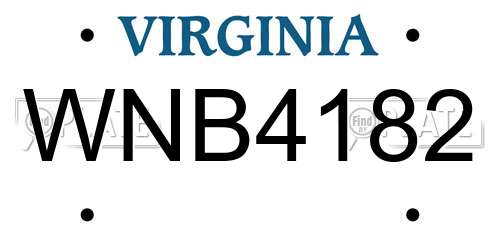 WNB4182 Virginia License Plate