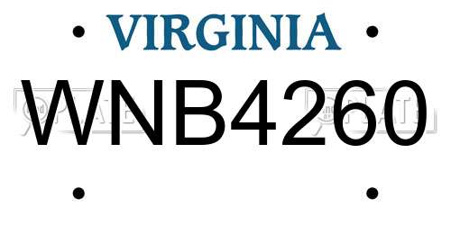 WNB4260 Virginia License Plate