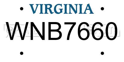 WNB7660 Virginia License Plate