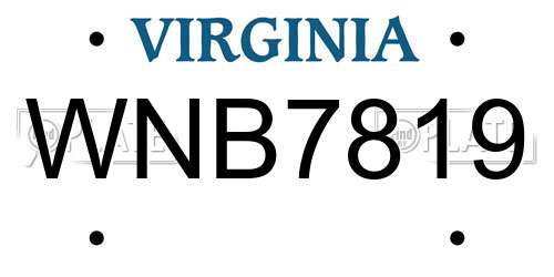 WNB7819 Virginia License Plate