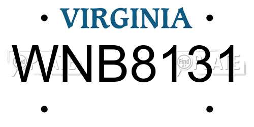 WNB8131 Virginia License Plate