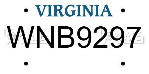 WNB9297 Virginia License Plate