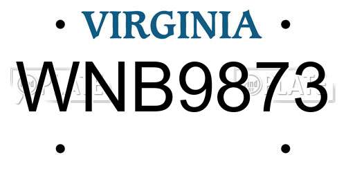 WNB9873 Virginia License Plate