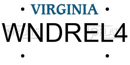 WNDREL4 Virginia License Plate