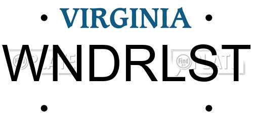 WNDRLST Virginia License Plate