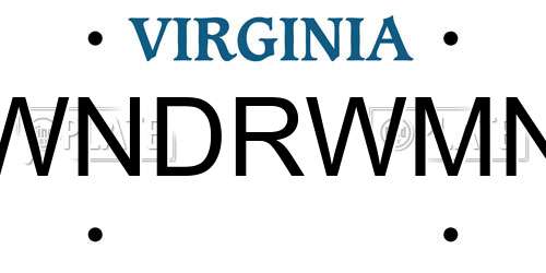WNDRWMN Virginia License Plate