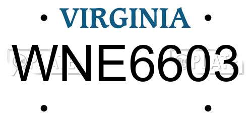 WNE6603 Virginia License Plate