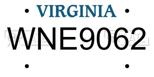 WNE9062 Virginia License Plate